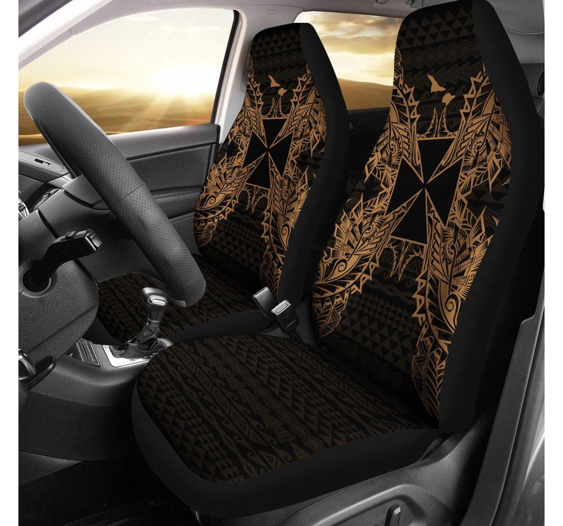 Wallis And Futuna Polynesia Map Gold Bn39 Universal Front Car Seat Cover