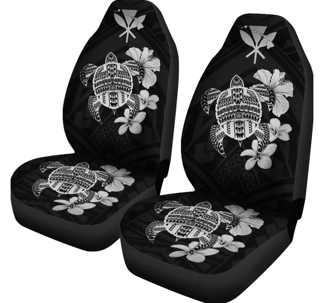 Accessory Hawaiian Kanaka Hibiscus Plumeria Mix Polynesian Turtle Gray Ah J1 Universal Front Car Seat Cover