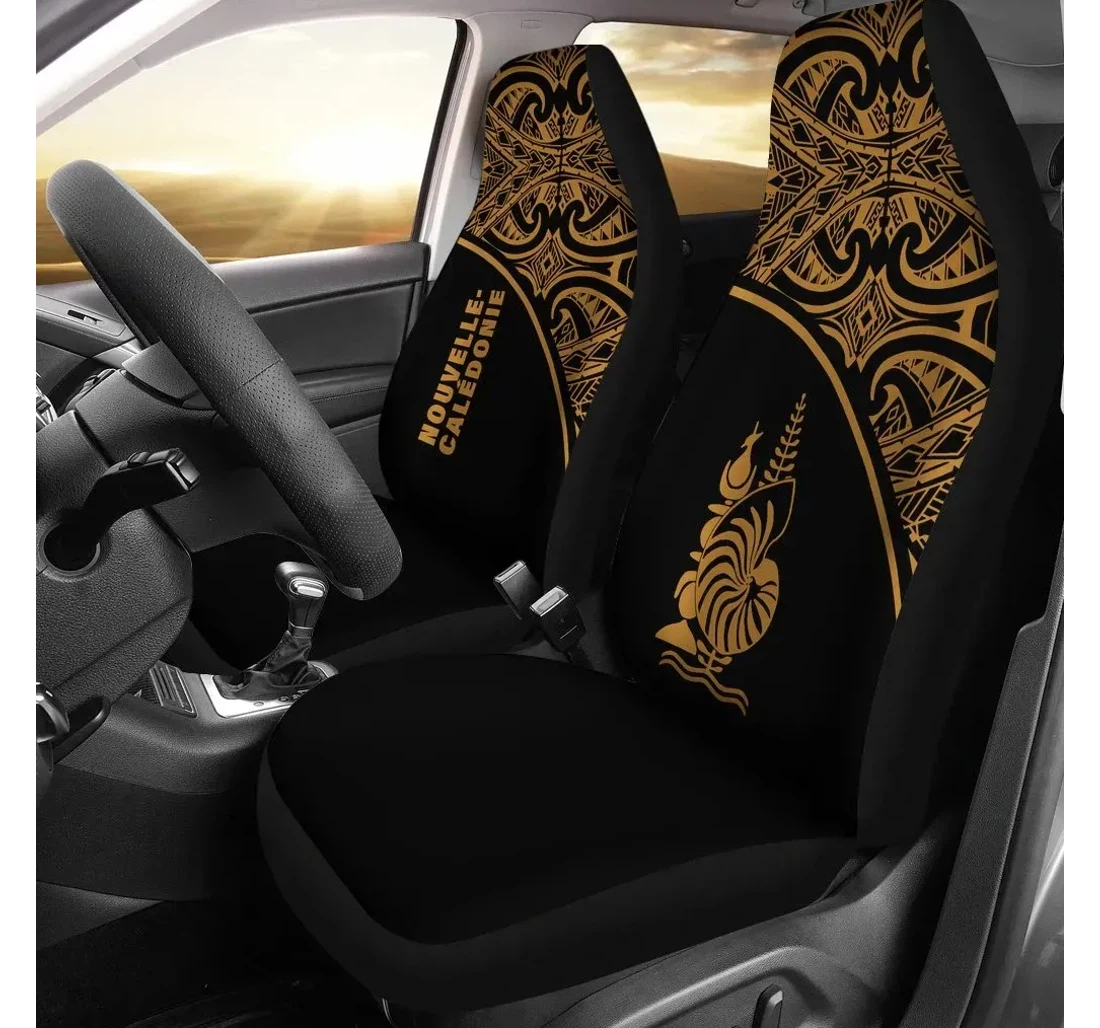 New Caledonia Polynesian Gold Curve Bn11 Universal Front Car Seat Cover