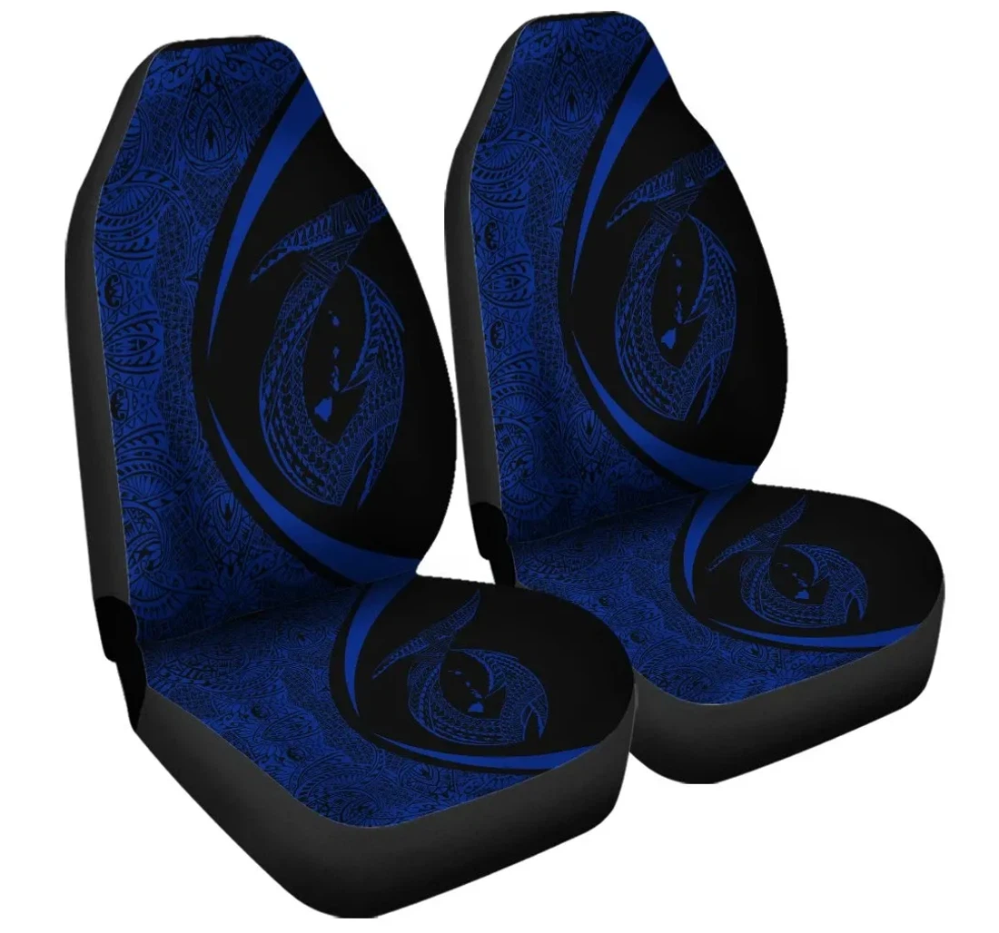 Accessory Hawaii Fish Hook Polynesian Circle Style Blue Ah J4r Universal Front Car Seat Cover