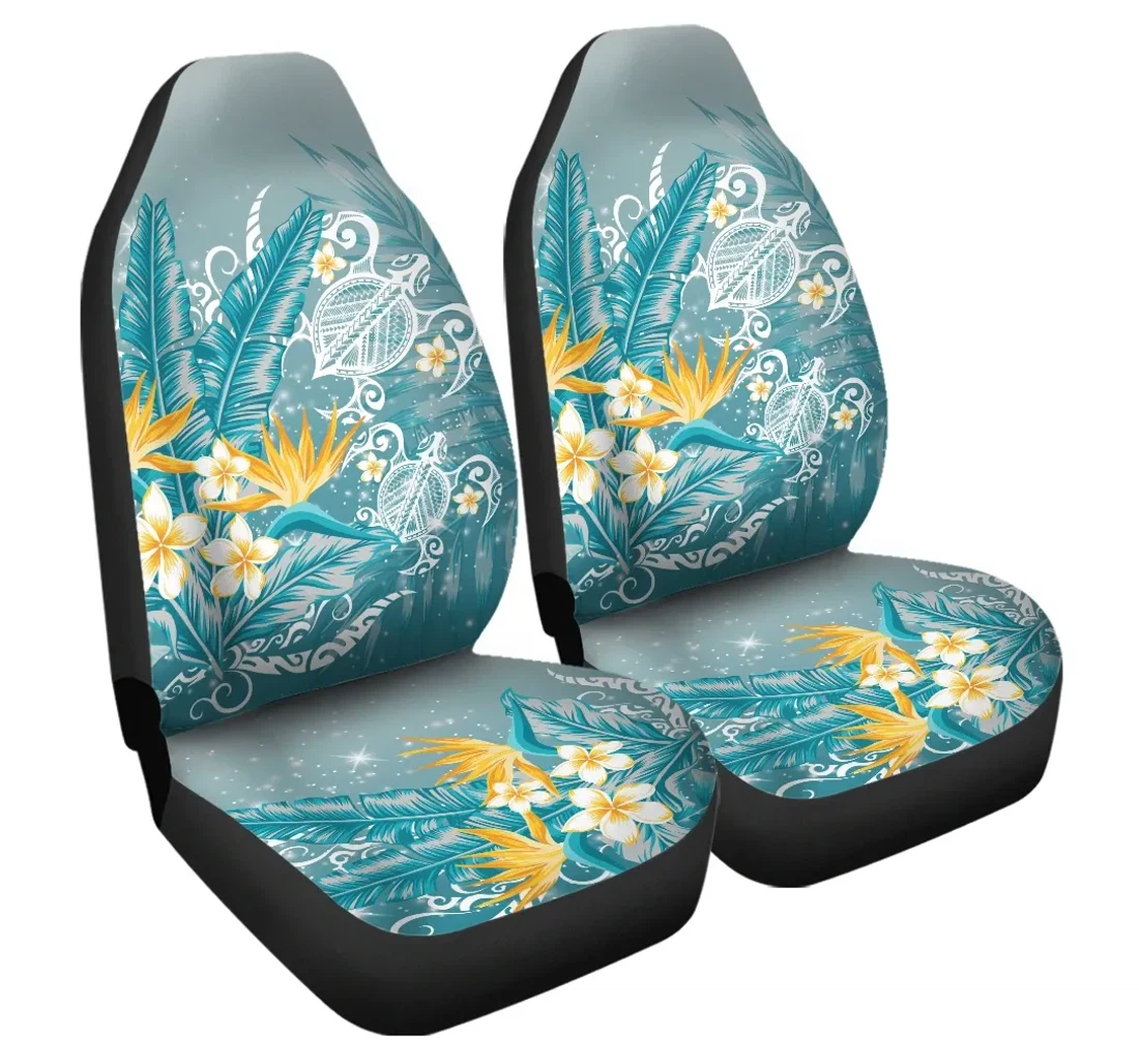 Accessory Hawaii Polynesian Turtles Plumeria Tropical Winter Style Ah Ja Universal Front Car Seat Cover