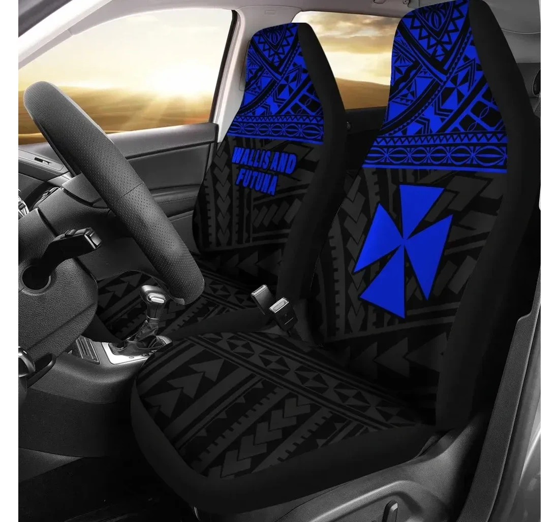 Wallis And Futuna Polynesian Blue Bn11 Universal Front Car Seat Cover