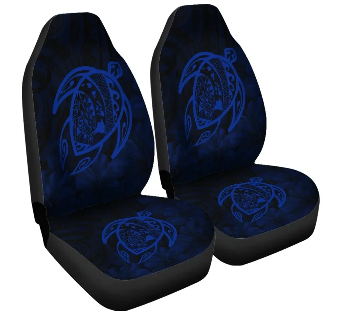 Accessory Hawaiian Map Turtle Kanaka Hibiscus Polynesian Blue Ah J4r Universal Front Car Seat Cover
