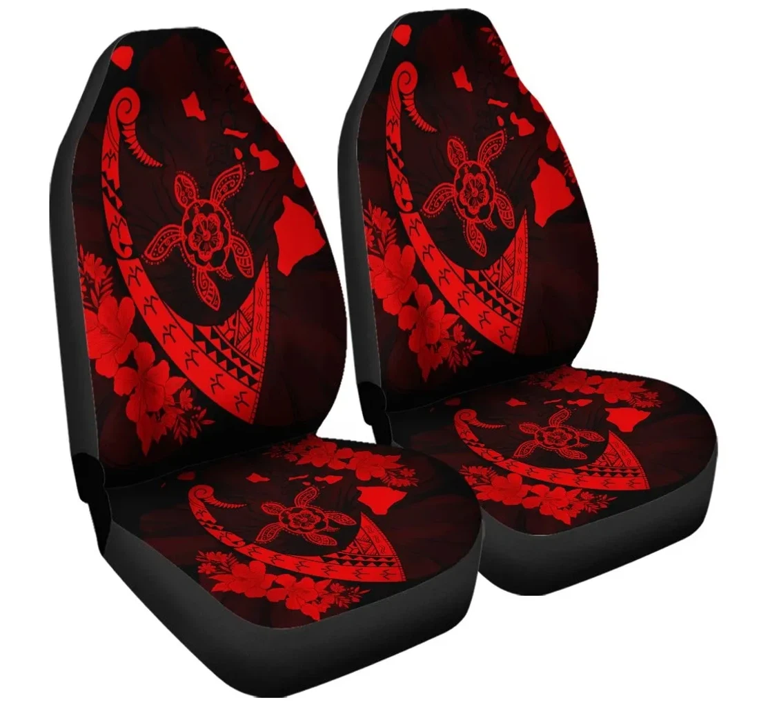 Accessory Hawaiian Map Hibiscus Turtle Fish Hook Polynesian Red Ah J5r Universal Front Car Seat Cover