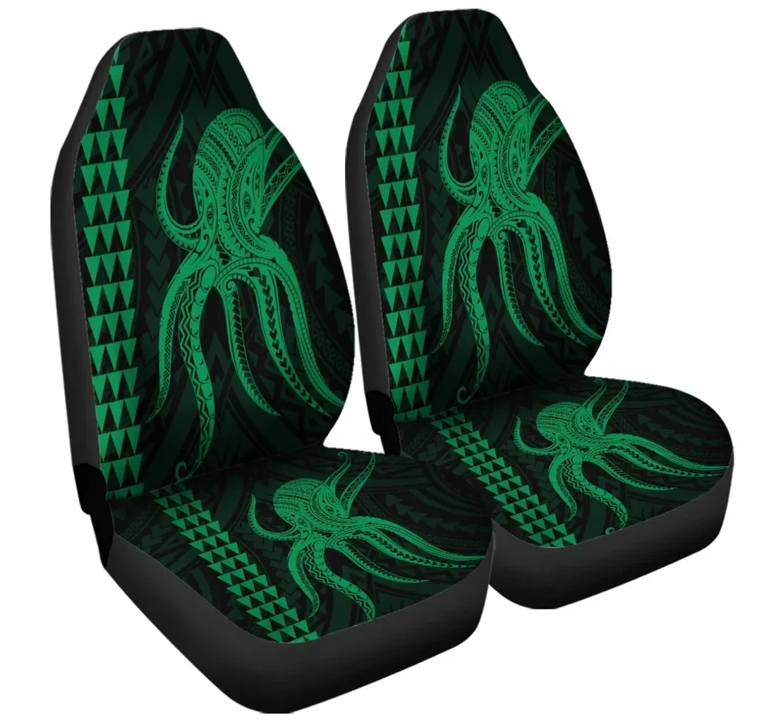 Accessory Hawaii Octopus Kakau Polynesian Green Ah J4r Universal Front Car Seat Cover