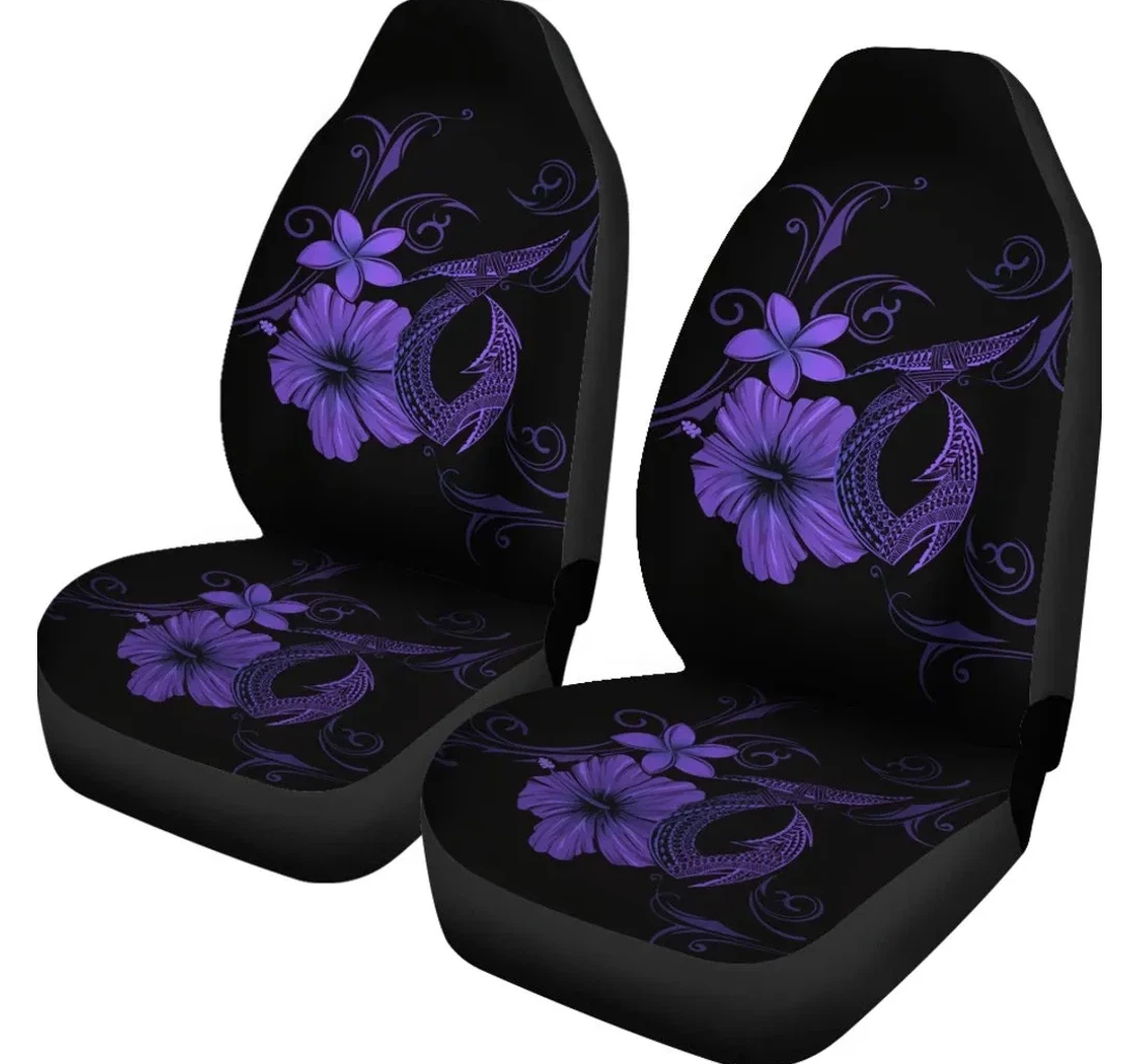 Accessory Hawaii Fish Hook Hibiscus Poly Purple Ah J4 Universal Front Car Seat Cover