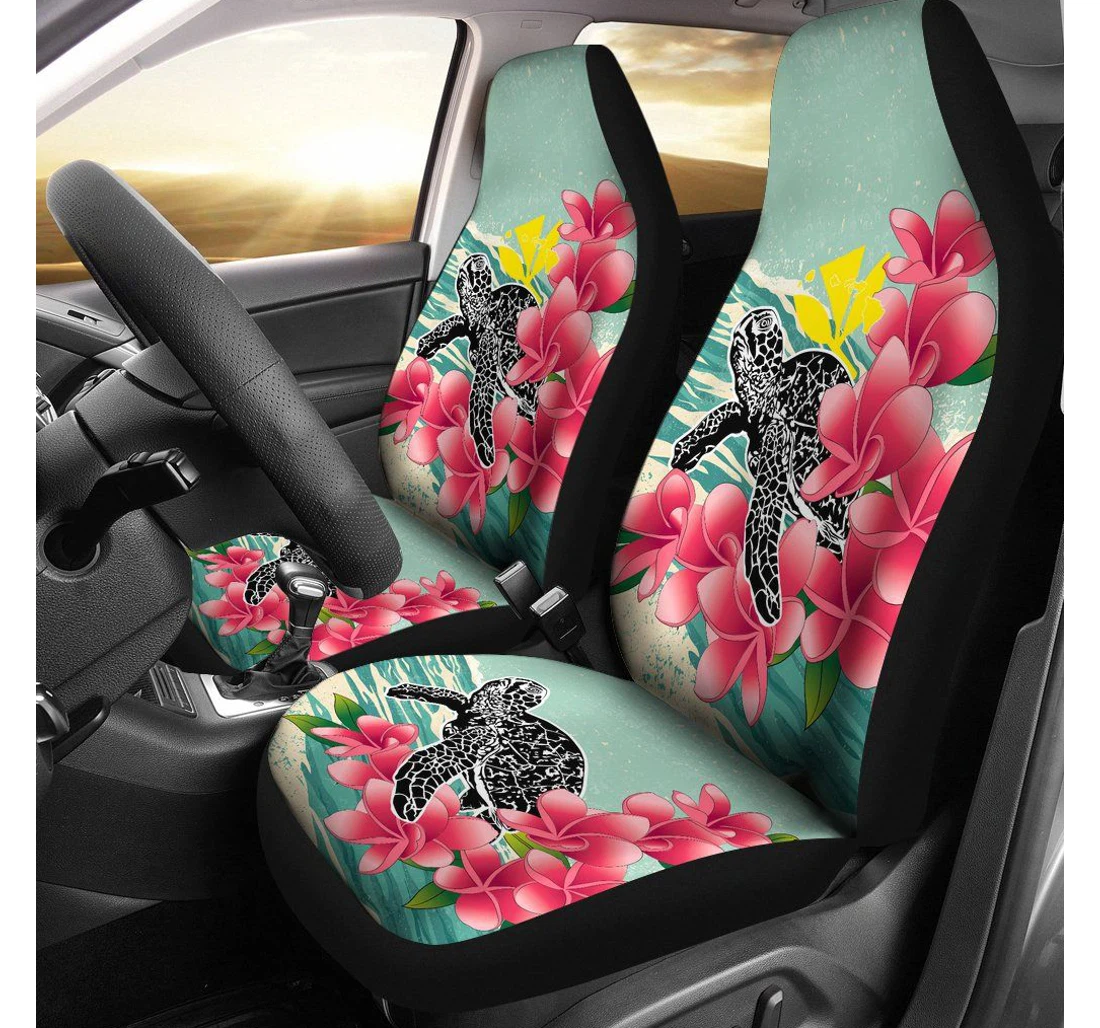 Accessory Hawaii Turtles With Plumeria Classic Ah J8 Universal Front Car Seat Cover