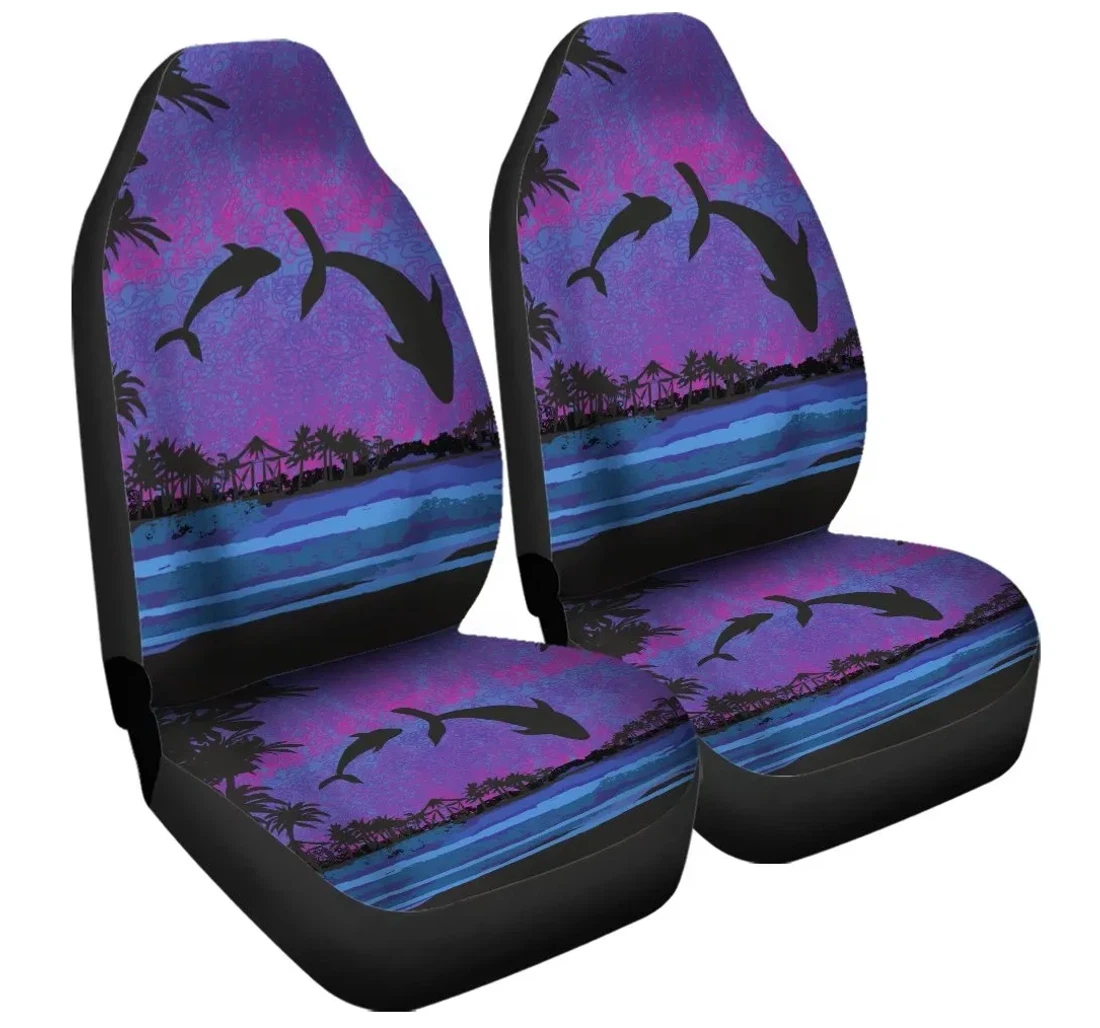 Accessory Hawaiian Dolphin In Night Polynesian Ah Jr Universal Front Car Seat Cover