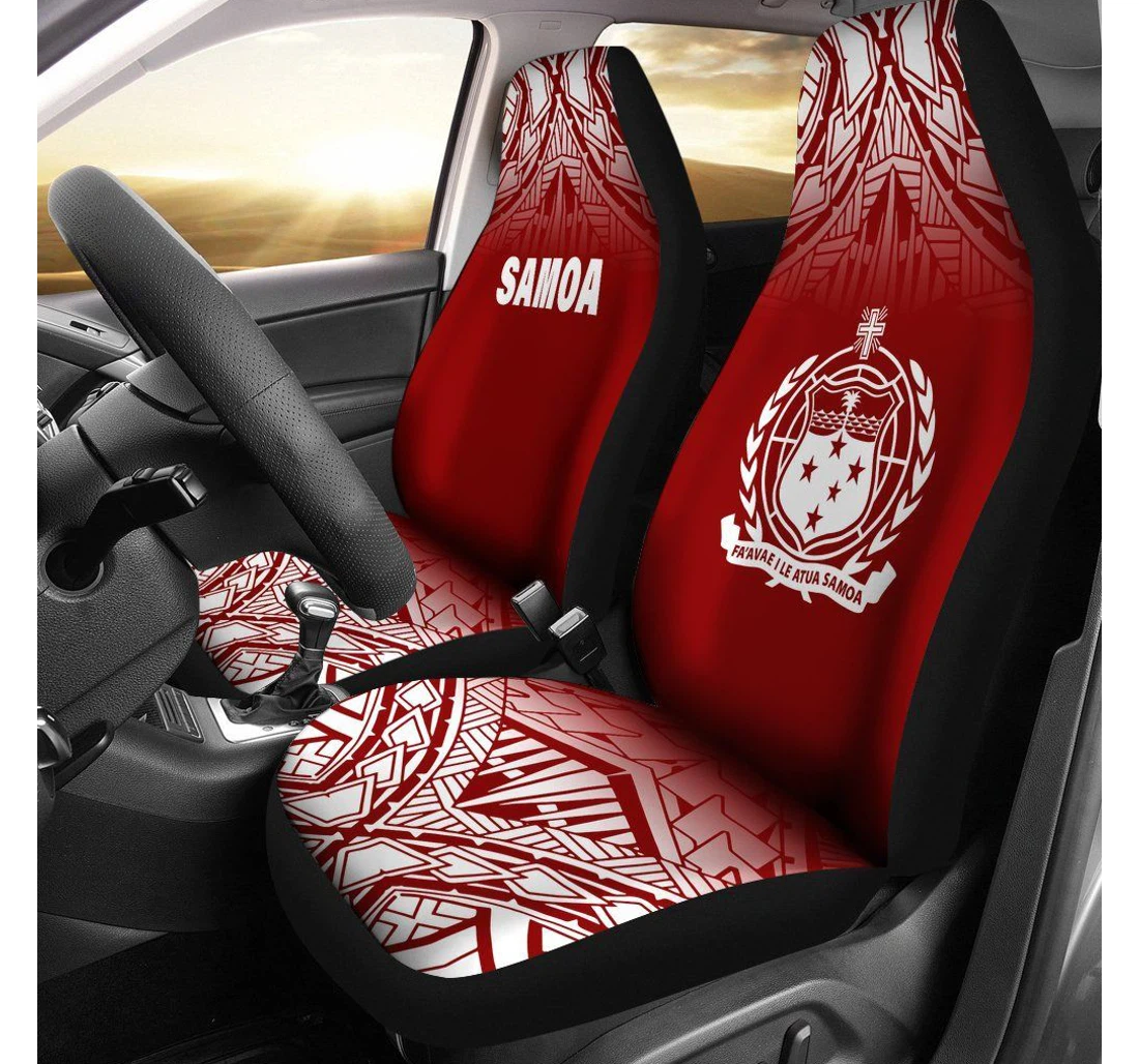 Samoa Polynesian Red Fog Bn11 Universal Front Car Seat Cover