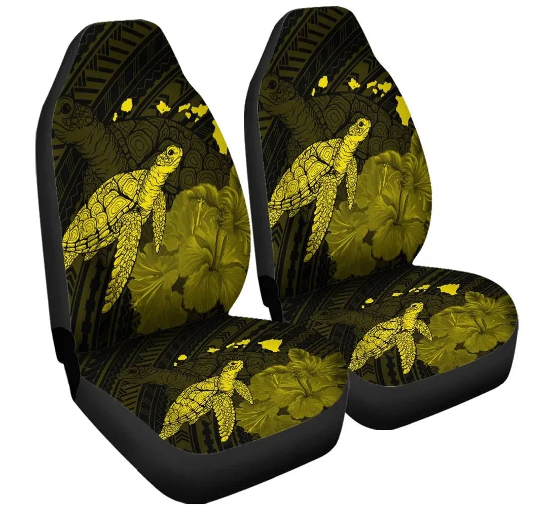 Accessory Hawaii Polynesian Hibiscus Turtle Map Yellow Ah J5r Universal Front Car Seat Cover
