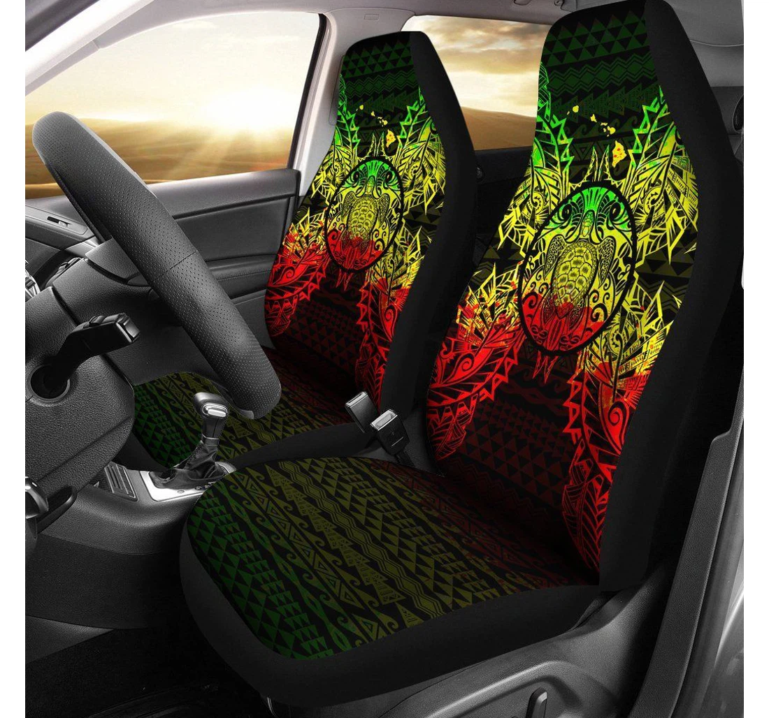 Turtle Polynesia Map Reggae Bn39 Universal Front Car Seat Cover