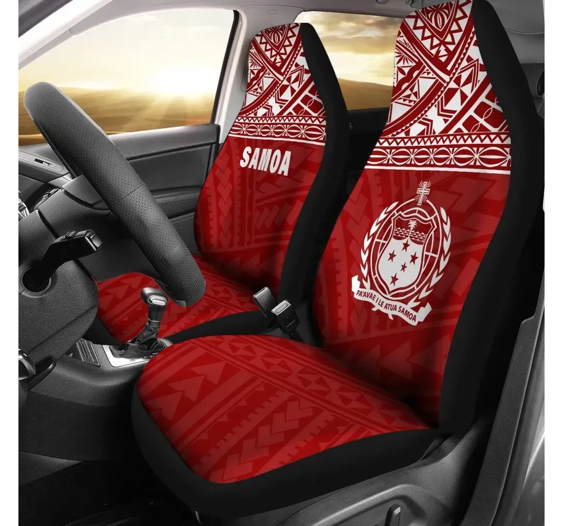 Samoa Polynesian Red Bn11 Universal Front Car Seat Cover