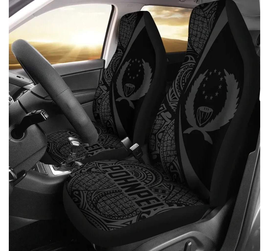 Pohnpei Coat Of Arms Polynesian Circle Style J9 Universal Front Car Seat Cover