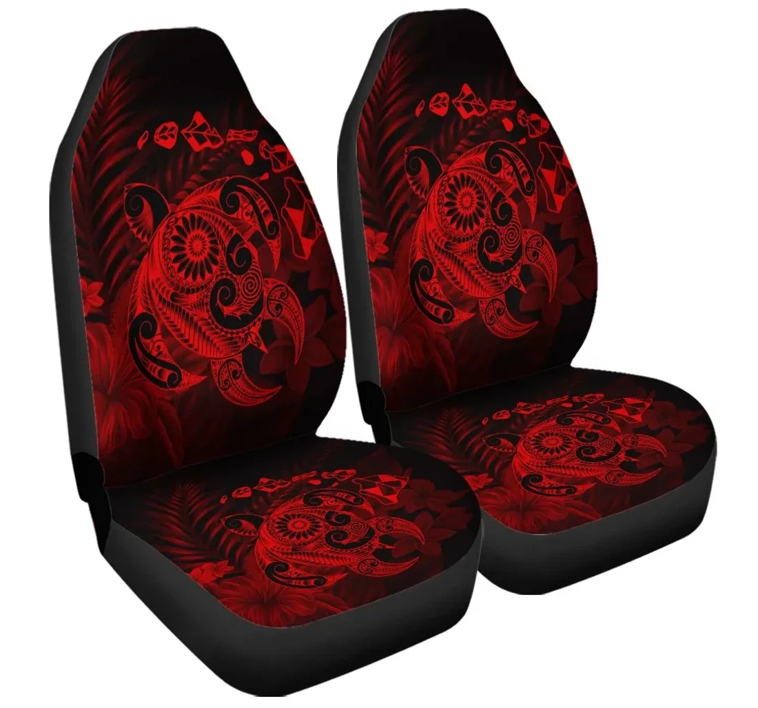 Accessory Hawaiian Map Turtle Tattoo Hibiscus Plumeria Polynesian Red Ah J4r Universal Front Car Seat Cover