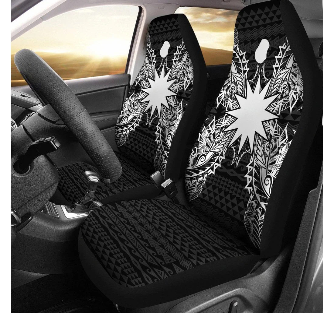 Nauru Polynesia Map Black Bn39 Universal Front Car Seat Cover