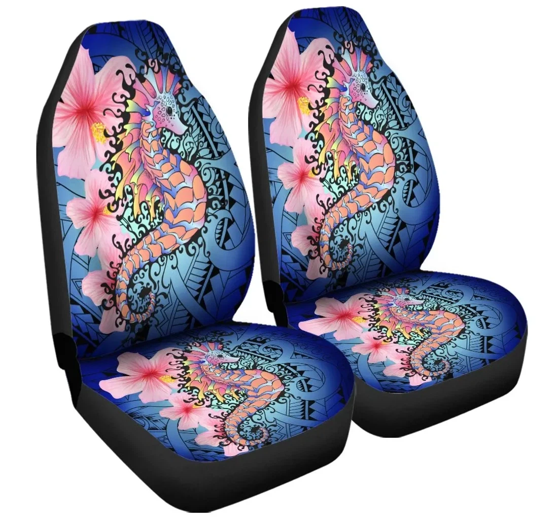 Accessory Hawaii Polynesian Pink Hibiscus Seahorse Ah J5r Universal Front Car Seat Cover