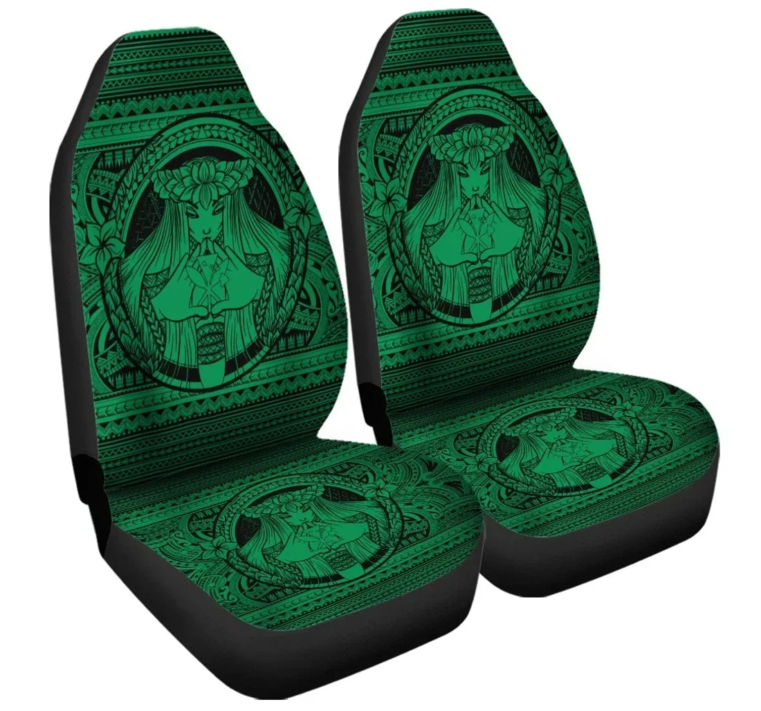 Accessory Hawaiian Map Madame Pele Kanaka Plumeria Polynesian Green Ah J7r Universal Front Car Seat Cover