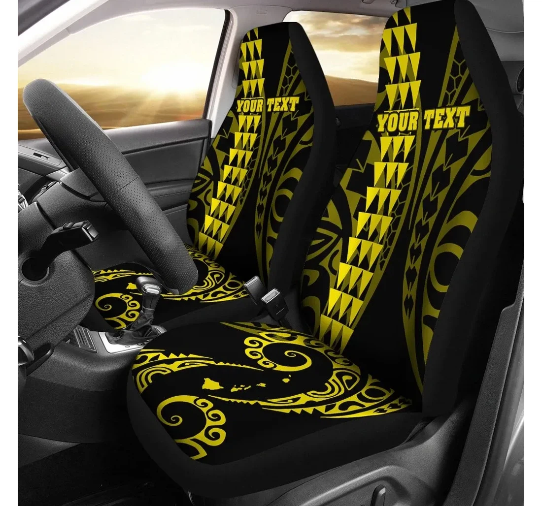 Accessory Personalized Hawaii Kakau Large Polynesian Yellow Ah J1 Universal Front Car Seat Cover
