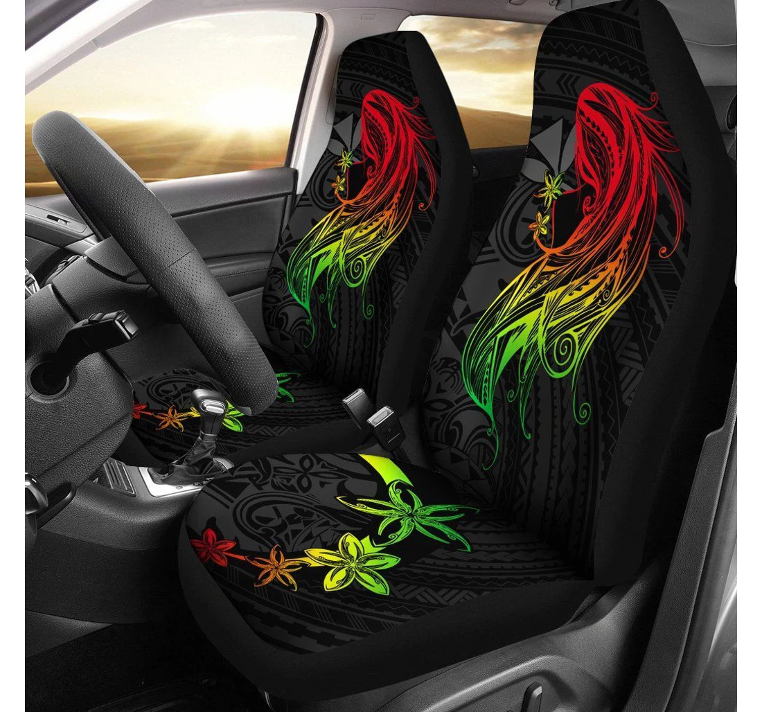 Polynesian Hawaii Kanaka Maoli Girl Hair Plumeria Bn11 Universal Front Car Seat Cover