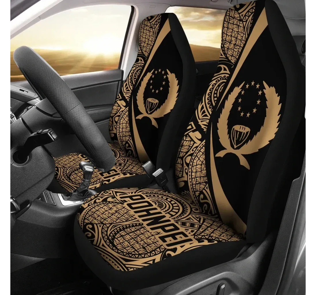Pohnpei Coat Of Arm Polynesian Circle Style 01 J9 Universal Front Car Seat Cover