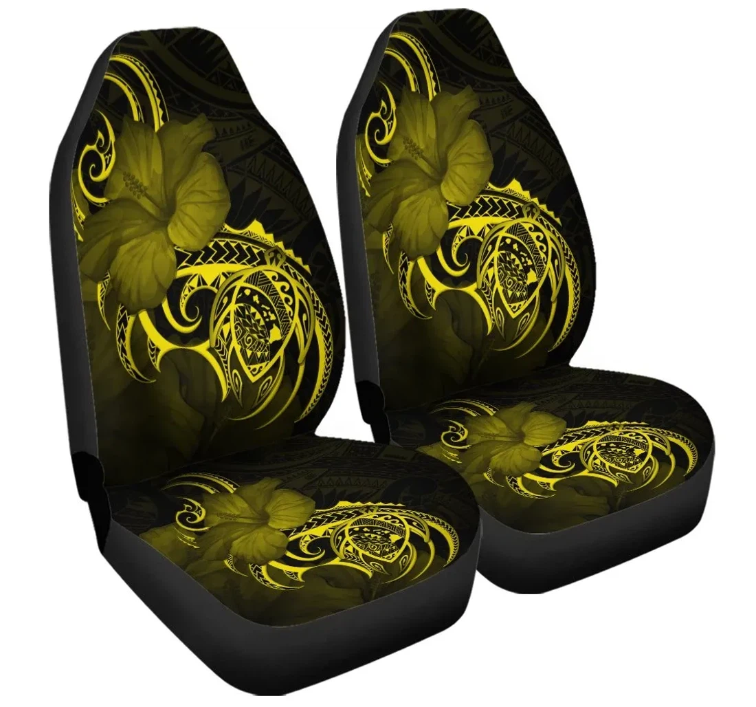 Accessory Hawaii Map Turtle Hibiscus Divise Polynesian Yellow Ah Jr Universal Front Car Seat Cover