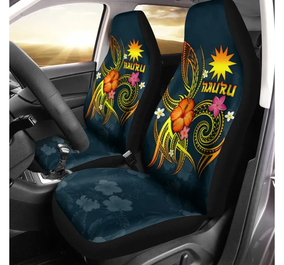 Nauru Polynesian Legend Of Nauru Blue Bn15 Universal Front Car Seat Cover