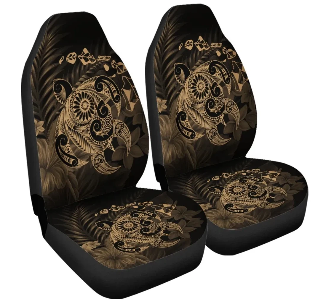 Accessory Hawaiian Map Turtle Tattoo Hibiscus Plumeria Polynesian Gold Ah J4r Universal Front Car Seat Cover
