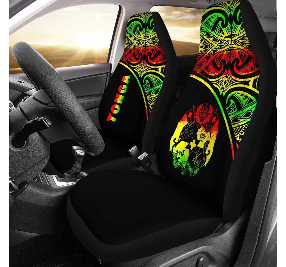 Tonga Polynesian Reggae Curve Bn11 Universal Front Car Seat Cover