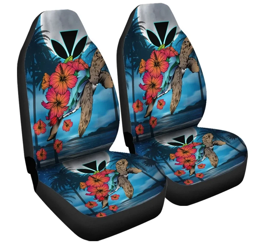 Accessory Hawaii Turtle Kanaka Hibiscus Stary Night Ah J4r Universal Front Car Seat Cover