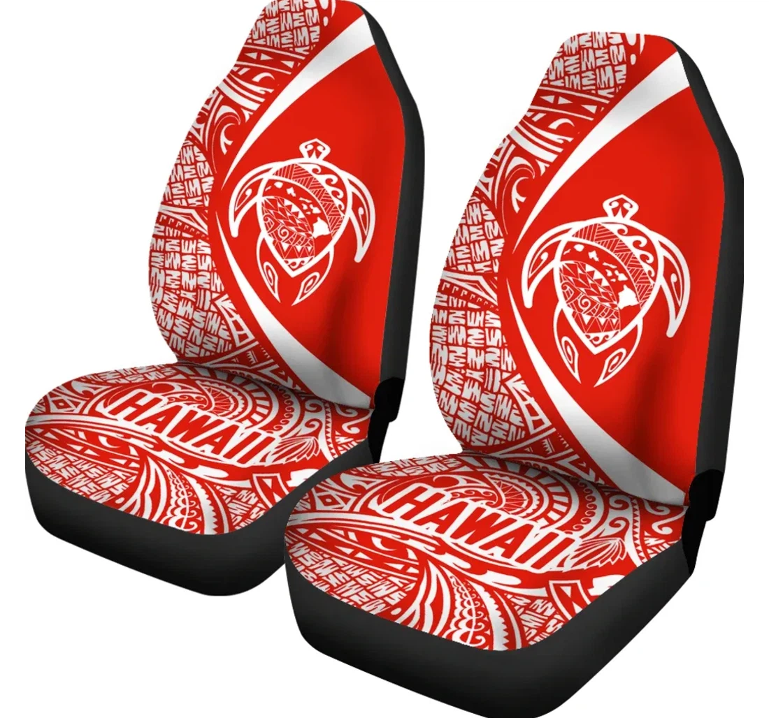 Accessory Hawaii Turtle Map Polynesian White And Red Circle Style Ah J9 Universal Front Car Seat Cover