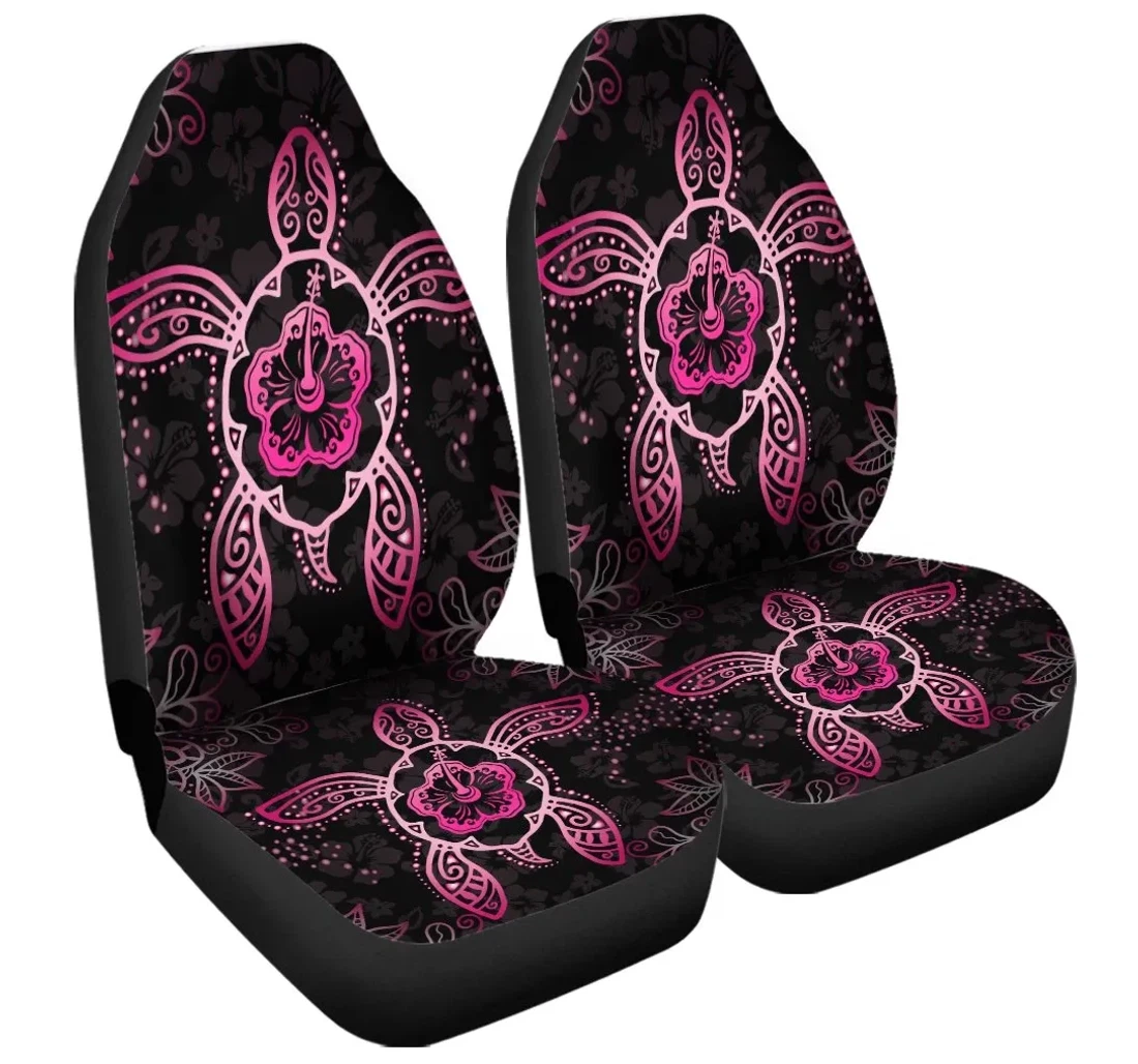 Accessory Hawaiian Turtle And Hibiscus Polynesian Pink Ah Jr Universal Front Car Seat Cover
