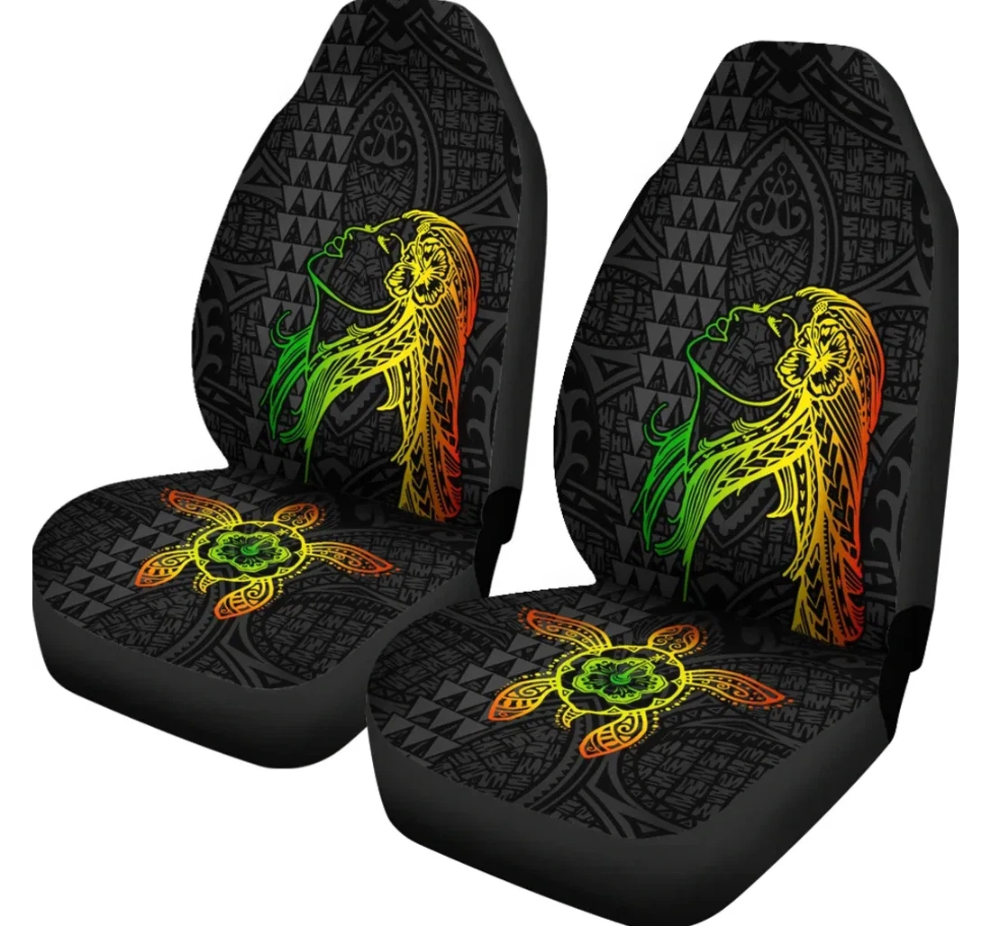 Accessory Hula Girl And Turtle Hibiscus Ah J4 Universal Front Car Seat Cover