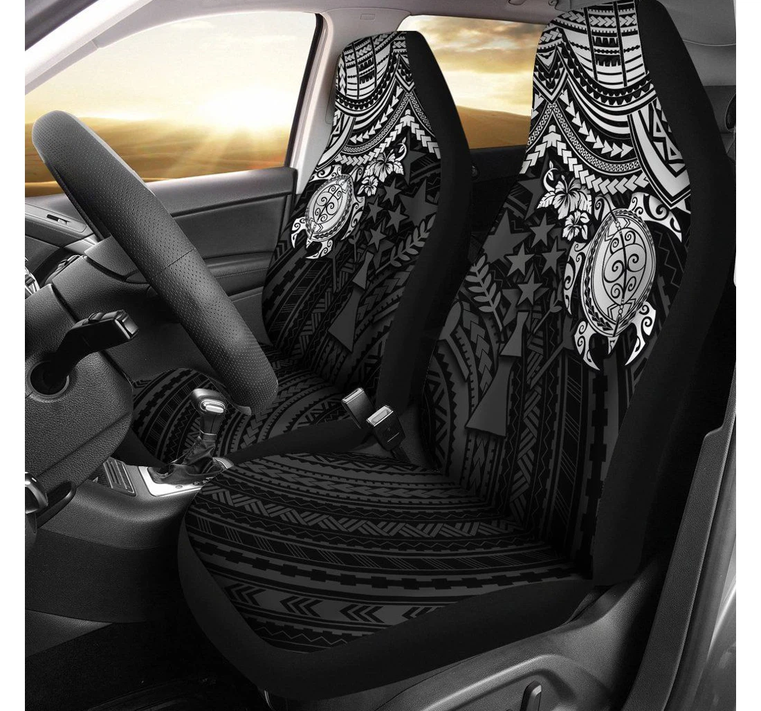 Kosrae Polynesian White Turtle Bn15 Universal Front Car Seat Cover