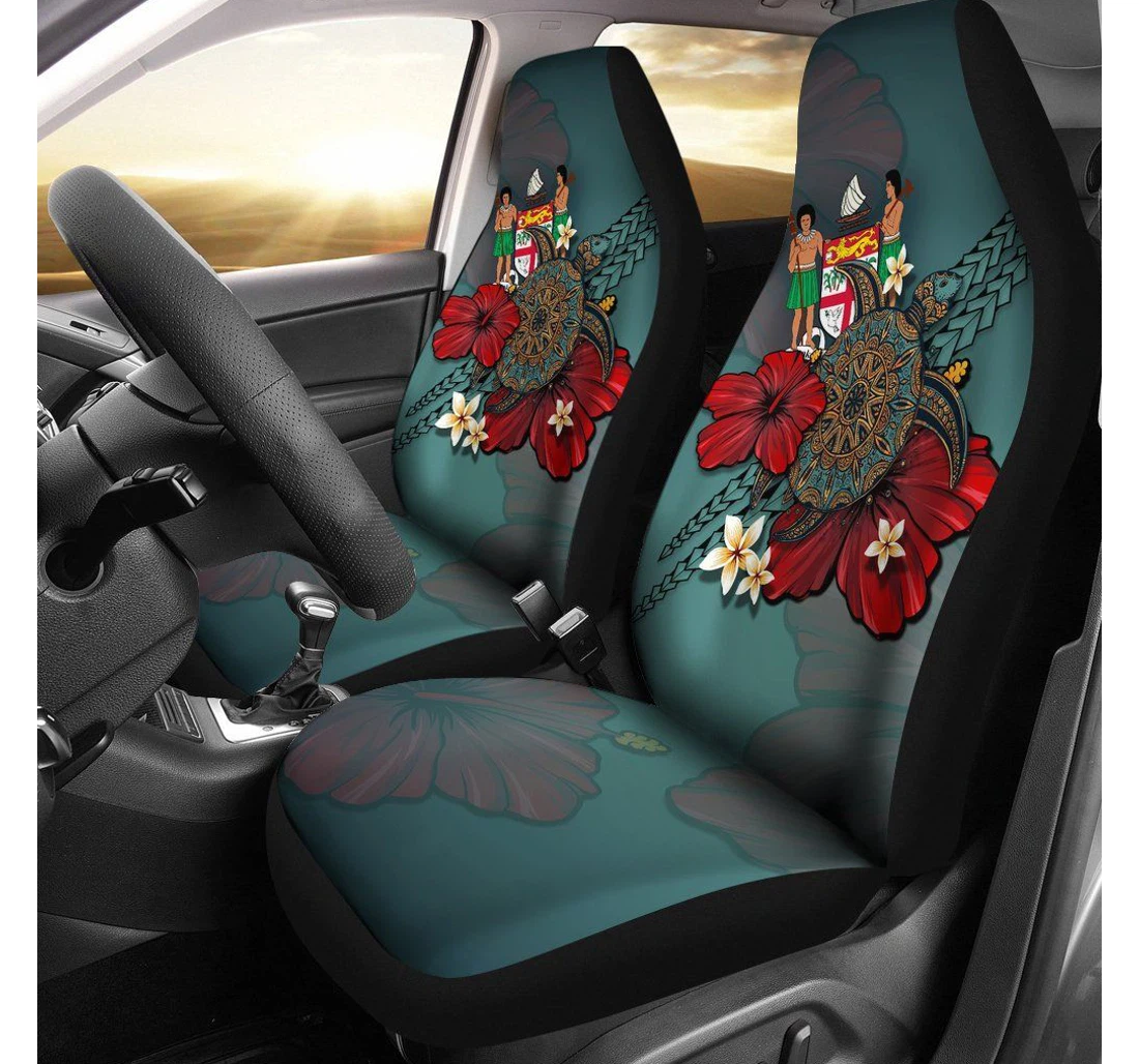Fiji Blue Turtle Tribal A24 Universal Front Car Seat Cover
