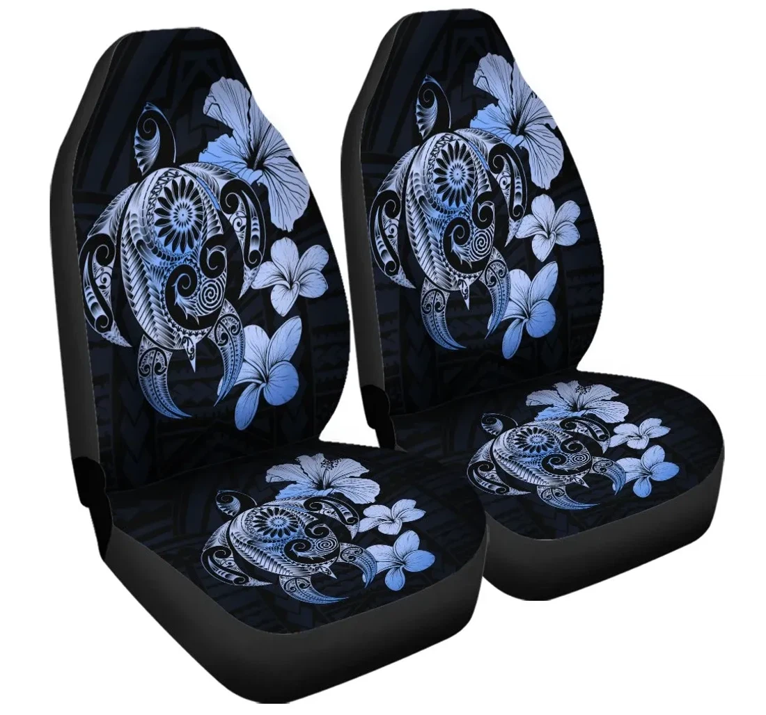 Accessory Hibiscus Plumeria Mix Polynesian Turtle Blue Ah Jr Universal Front Car Seat Cover