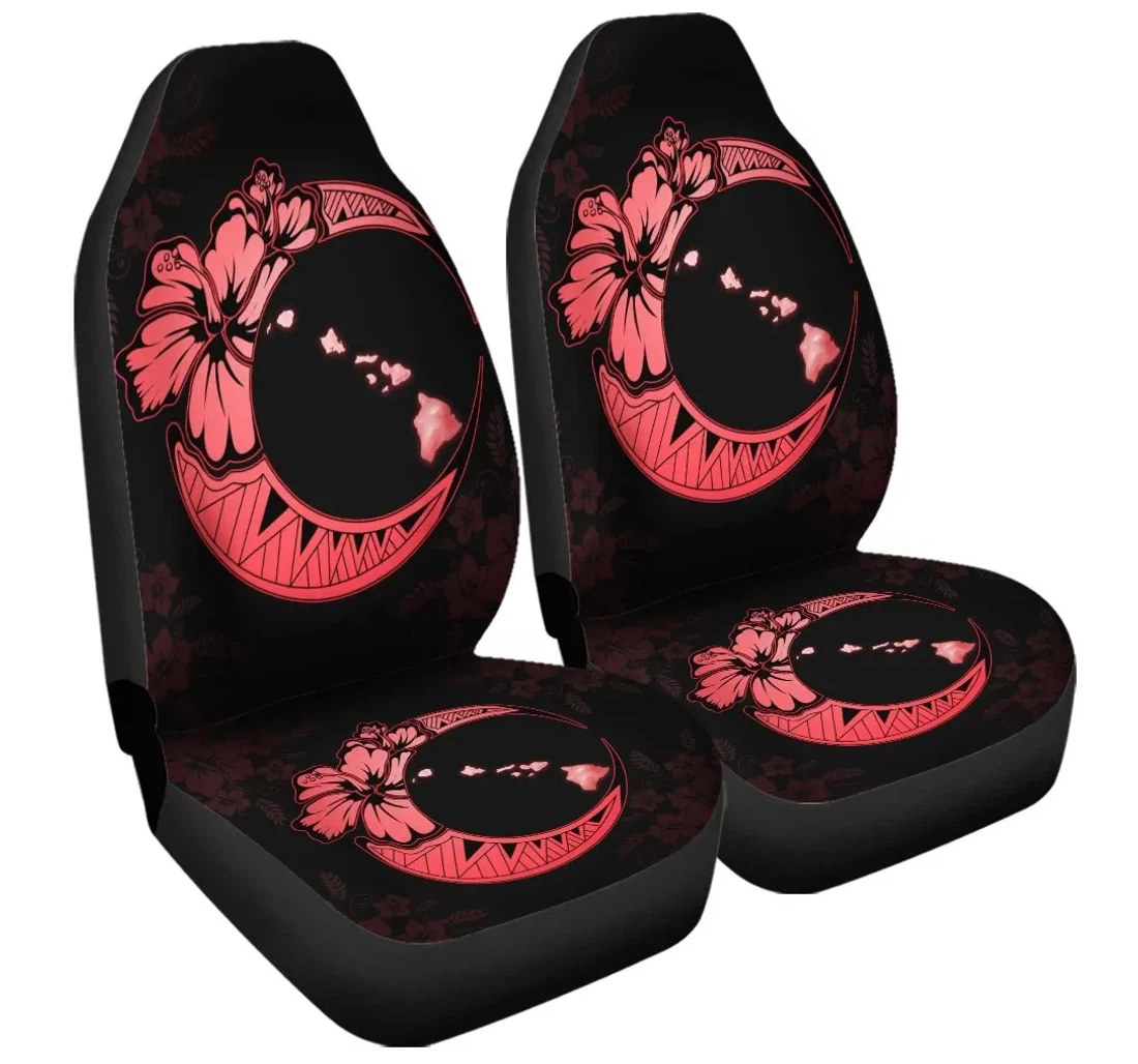 Accessory Hawaiian Map Hibiscus Turtle Polynesian Moon Red Ah Jr Universal Front Car Seat Cover