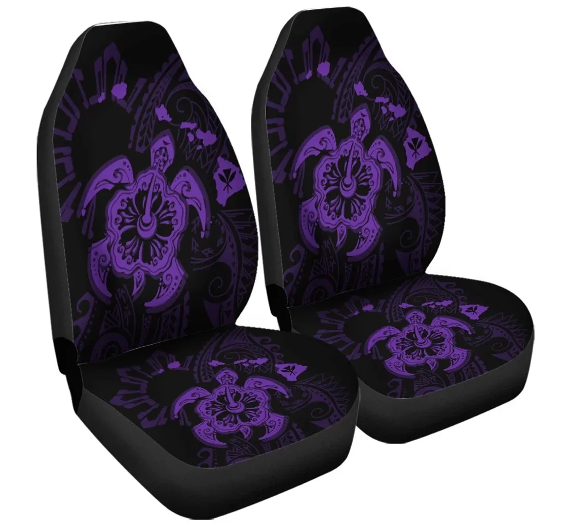 Accessory Hawaiian Map Kanaka Hibiscus Turtle Purple Polynesian Ah J4r Universal Front Car Seat Cover