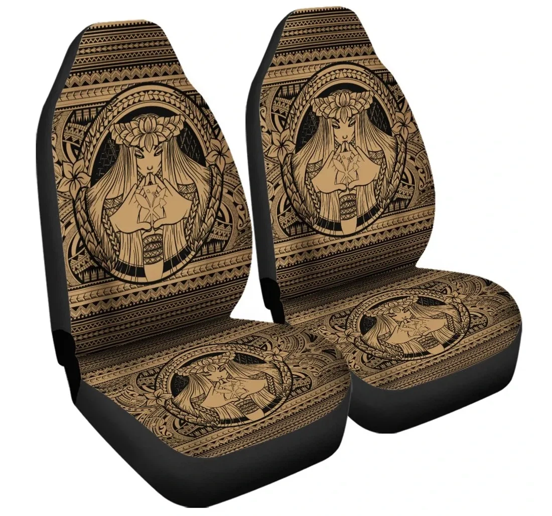 Accessory Hawaiian Map Madame Pele Kanaka Plumeria Polynesian Gold Ah J7r Universal Front Car Seat Cover