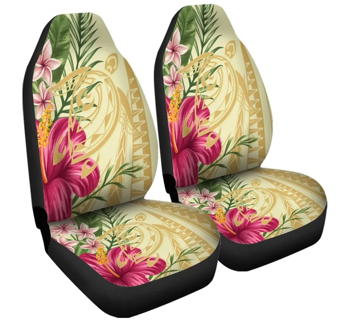Accessory Hawaii Polynesian Turtle Tropical Hibiscus Plumeria Beige Ah J4r Universal Front Car Seat Cover