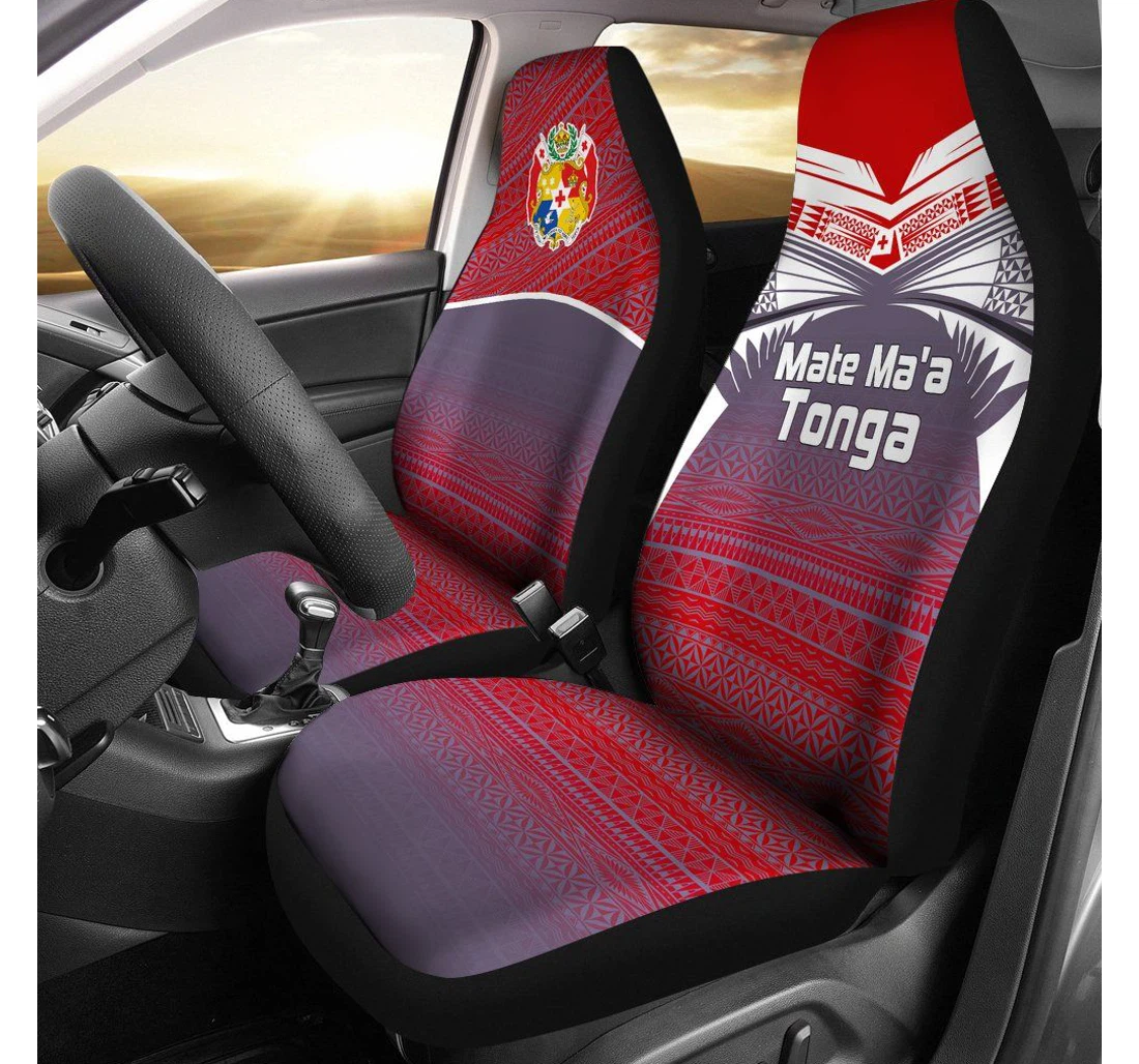 Tonga Polynesian White Tattoo Bn11 Universal Front Car Seat Cover