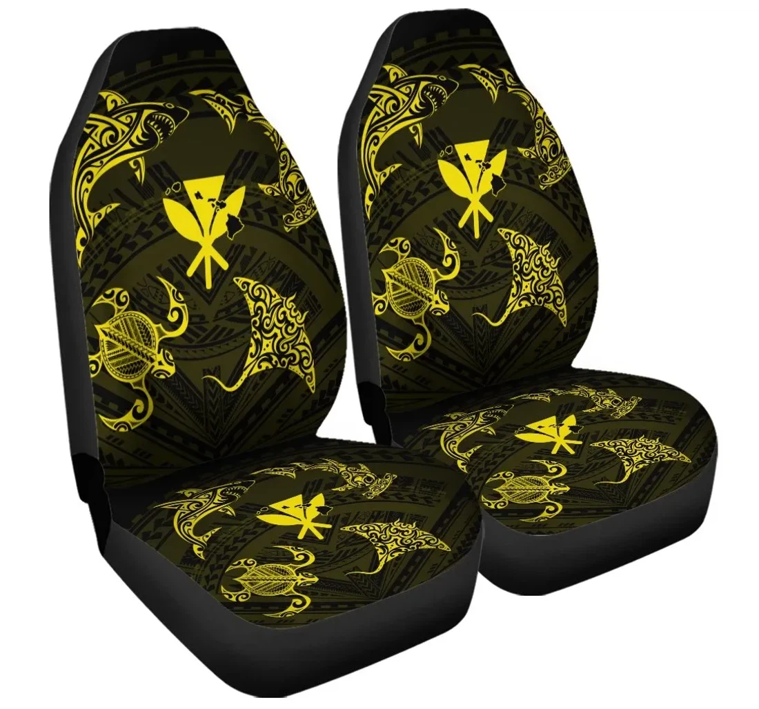 Accessory Polynesian Turtle Hammerhead Shark Ray Kanaka Hawaii Circle Yellow Ah J5r Universal Front Car Seat Cover