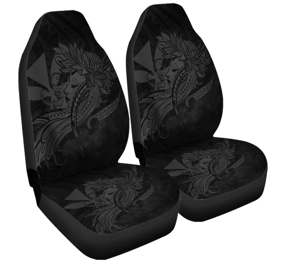 Accessory Hawaiian Map Hula Girl Hibiscus Kanaka Polynesian Gray Ah J4r Universal Front Car Seat Cover