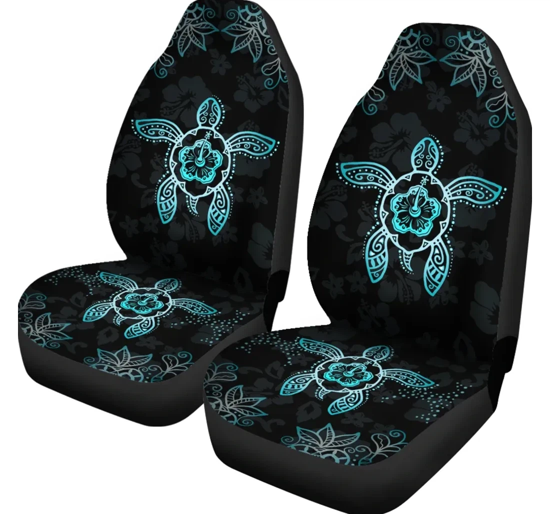 Accessory Hawaii Blue Turtle And Hibiscus Ah Universal Front Car Seat Cover