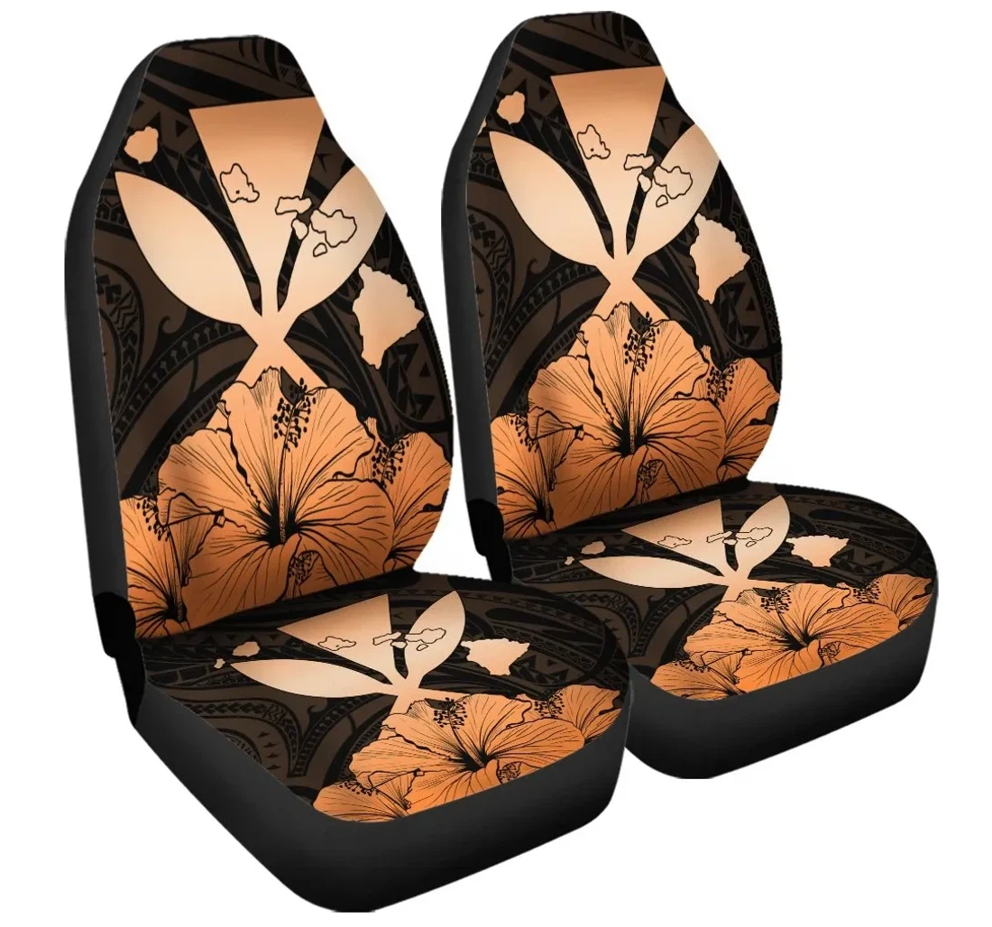 Accessory Hawaiian Kanaka Hibiscus Polynesian Love Orange Ah Jr Universal Front Car Seat Cover