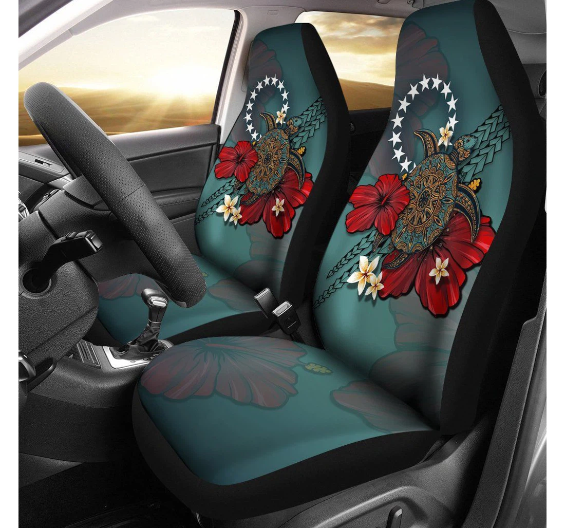 Cook Islands Blue Turtle Tribal A24 Universal Front Car Seat Cover