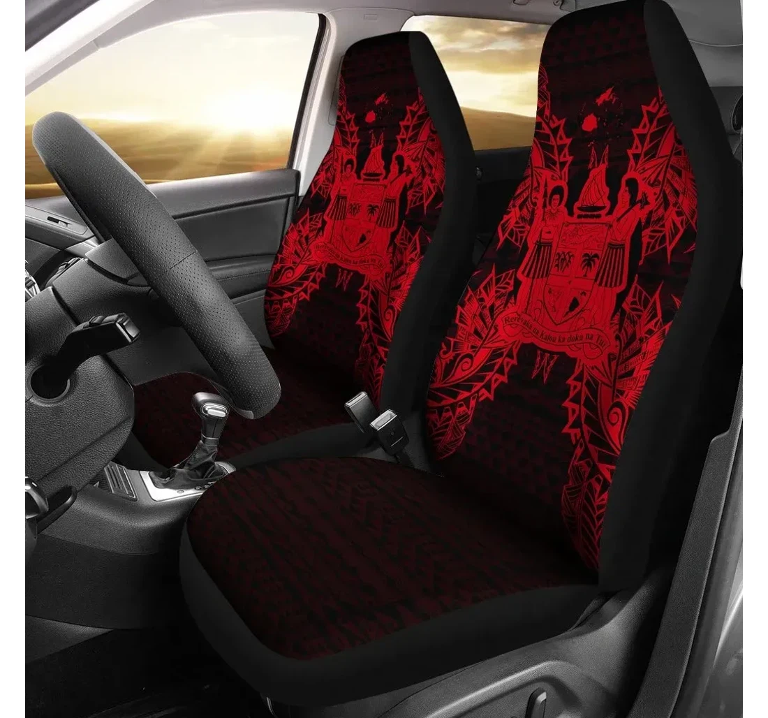 Fiji Polynesia Map Red Bn39 Universal Front Car Seat Cover