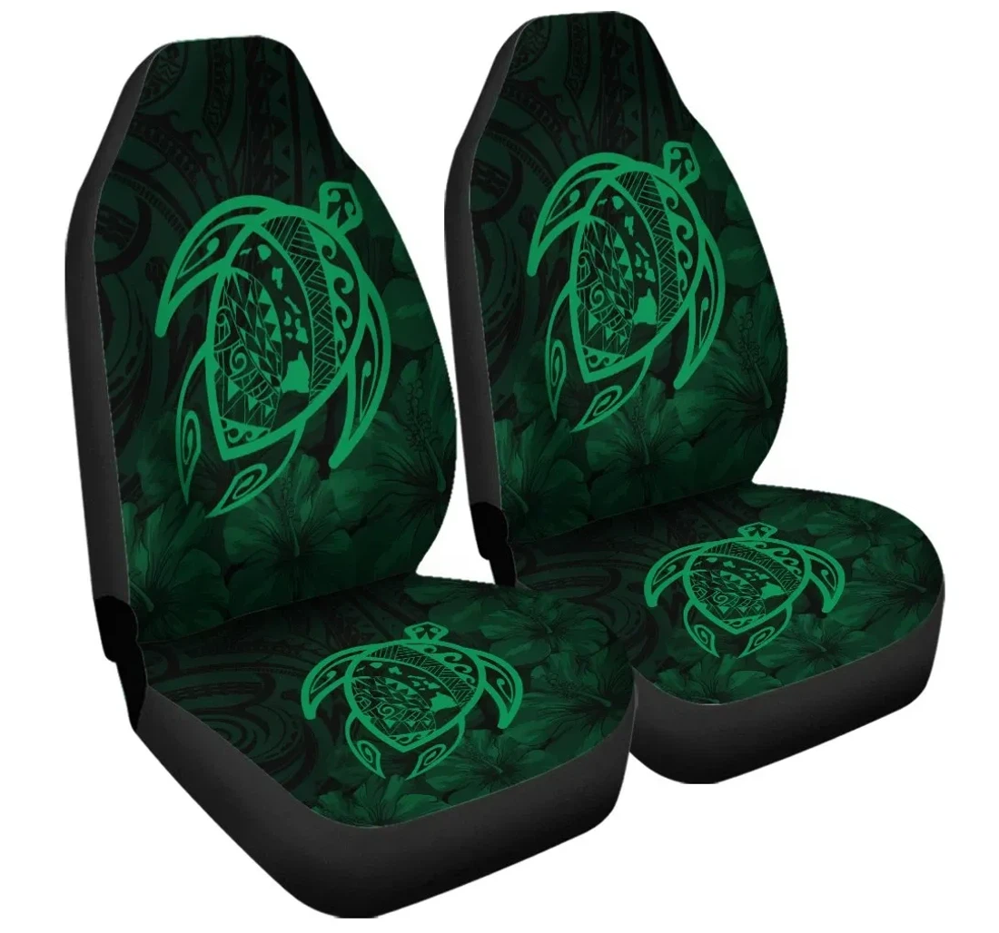 Accessory Hawaiian Map Turtle Kanaka Hibiscus Polynesian Green Ah J4r Universal Front Car Seat Cover