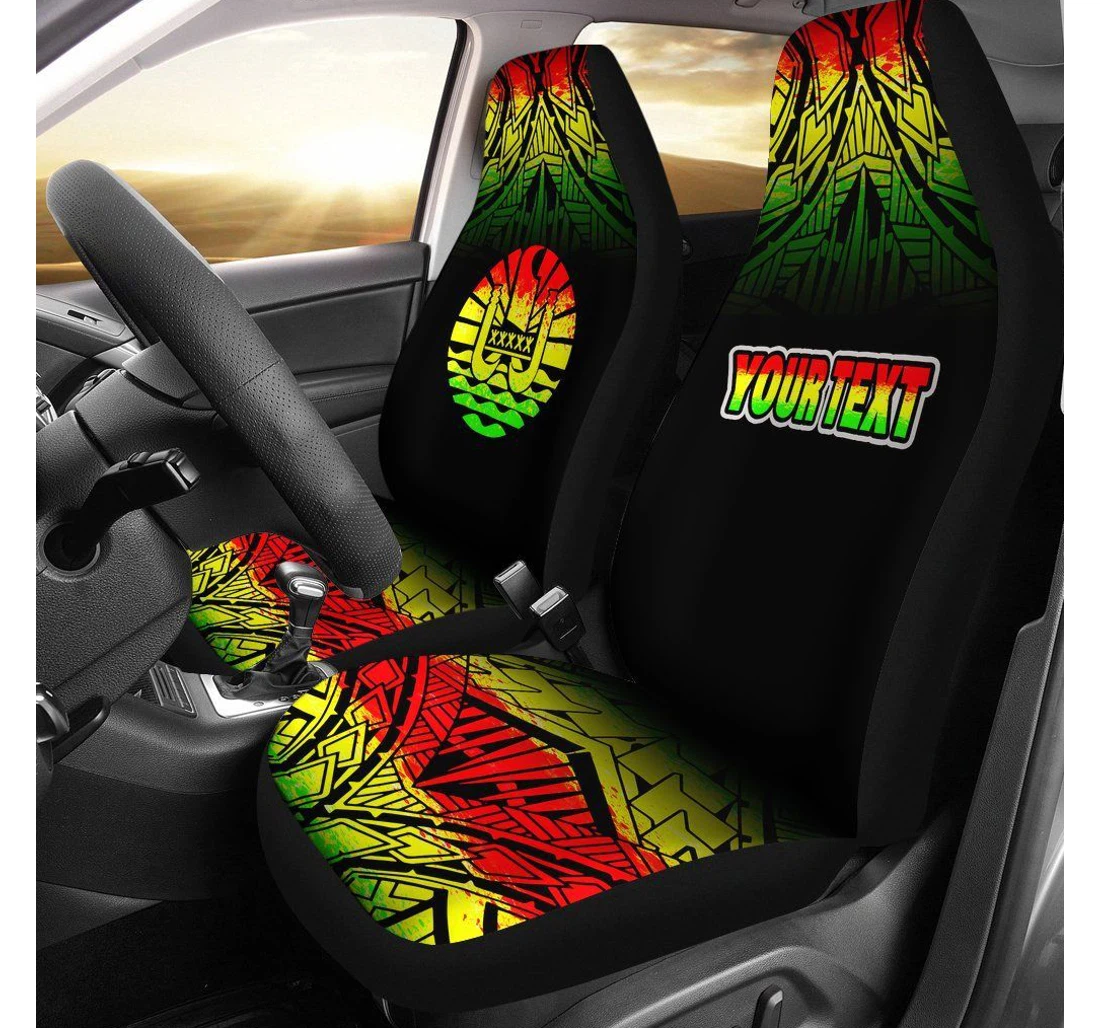 French Polynesia Custom Fog Reggae Style Bn09 Universal Front Car Seat Cover