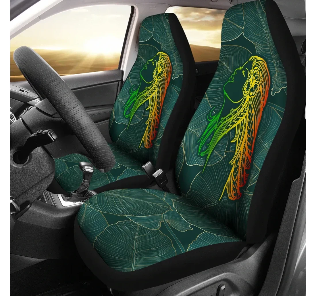 Accessory Hawaii Monstera Kalo Hula Girl Kanaka Maoli Ah J4 Universal Front Car Seat Cover