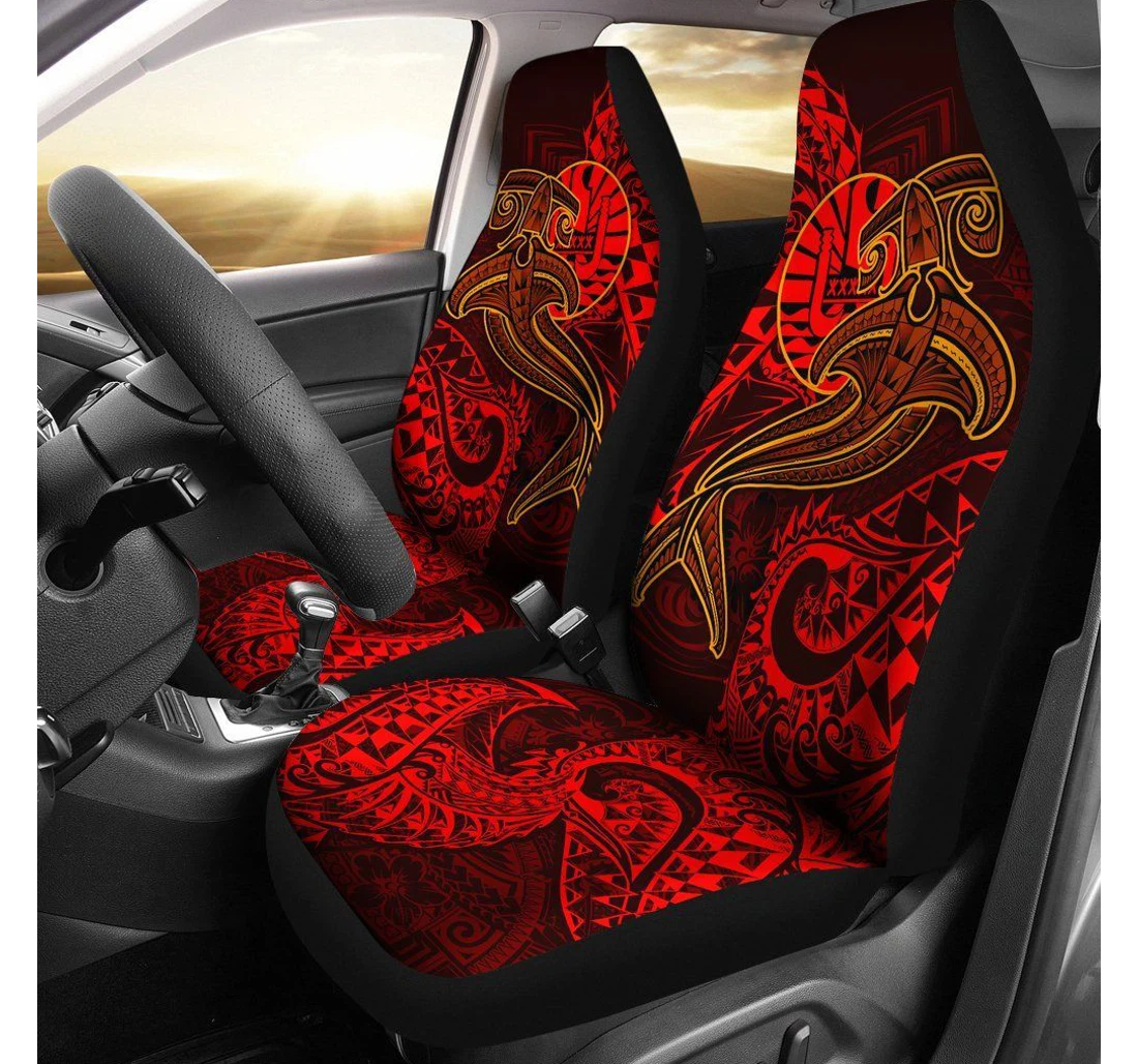 Tahiti Red Shark Polynesian Tattoo Bn18 Universal Front Car Seat Cover